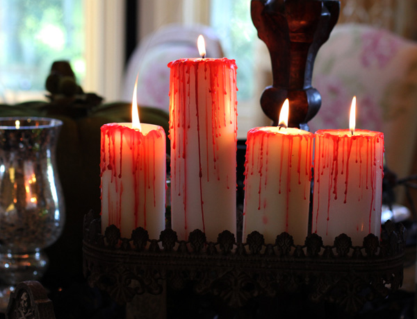 DIY Blood Dripped Candles