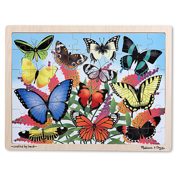 MELISSA & DOUG Butterfly Garden Wooden Jigsaw Puzzle - 48pc