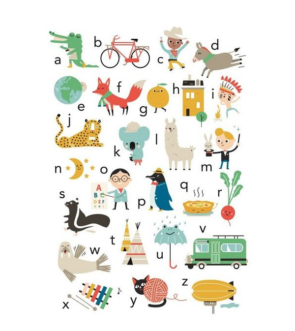 Affiche alphabet (50x70 cm) Studio Makii vers.uk