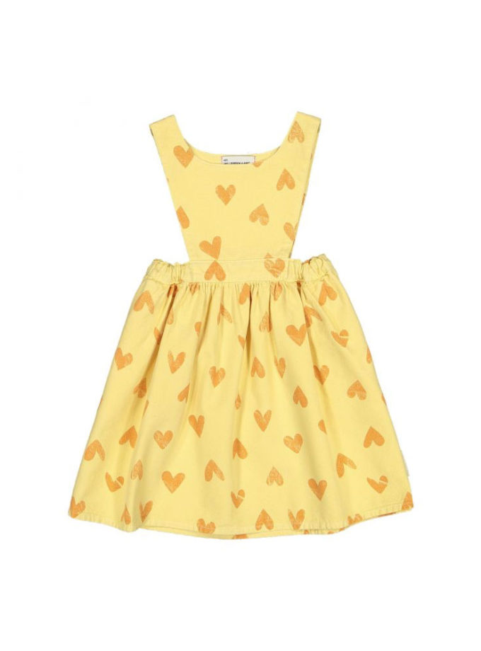 Piupiuchick Organic Cotton Heart Dress Yellow